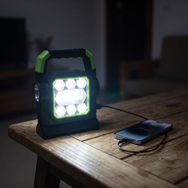 Акумуляторний кемпінговий ліхтар HC-7078B 20W із сонячною панеллю та Power Bank &mdash; купити в BladeCore