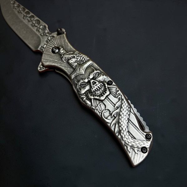 Складной туристический нож &laquo;Череп&raquo; s-86 &mdash; купить в BladeCore